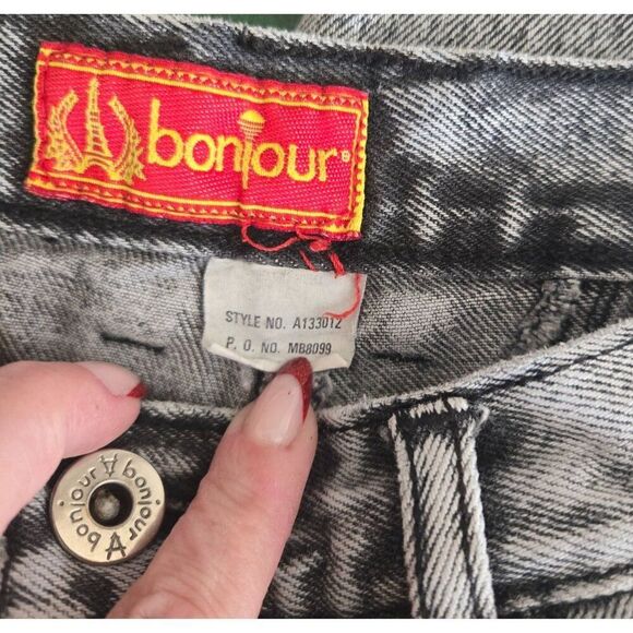 Vintage 80s Mom Jeans Black Acid Wash High Waist Tapered Leg Size 27 - Picture 7 of 7